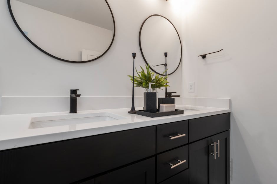Beautiful double sink bathroom vanity